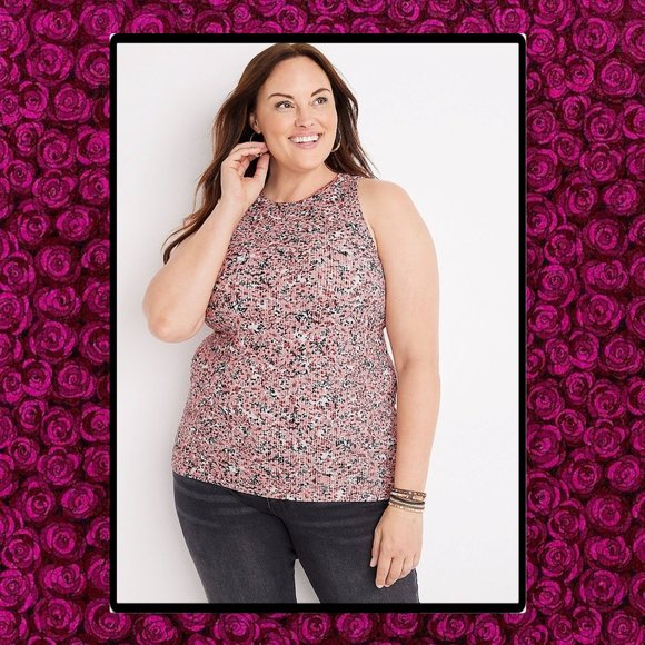 Maurices Plus Size Highline Floral Tank Top 3X - Picture 2 of 9